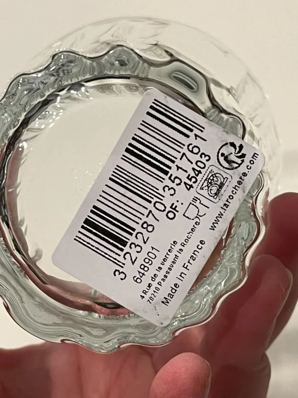 La Rochere France Onde Clear Glass 11.8 oz Water Tumbler Wave Design 648901 NWT